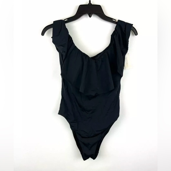 Trina Turk Other - Trina Turk Womens Off Shoulder Ruffle One Piece Swimsuit Black 8